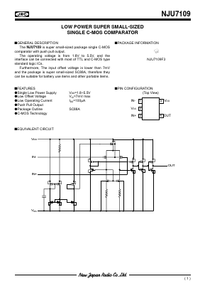 NJU7109 Datasheet PDF Japan Radio Corporation 