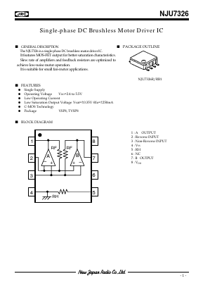 NJU7326 Datasheet PDF Japan Radio Corporation 