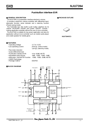 NJU7394 Datasheet PDF Japan Radio Corporation 