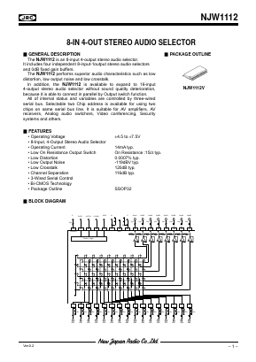 NJW1112V Datasheet PDF Japan Radio Corporation 