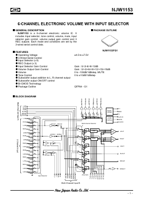 NJW1153 Datasheet PDF Japan Radio Corporation 