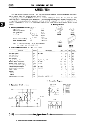 NJM4558D_ Datasheet PDF Japan Radio Corporation 