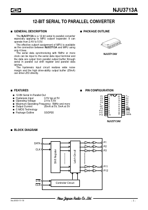 NJU3713A Datasheet PDF Japan Radio Corporation 