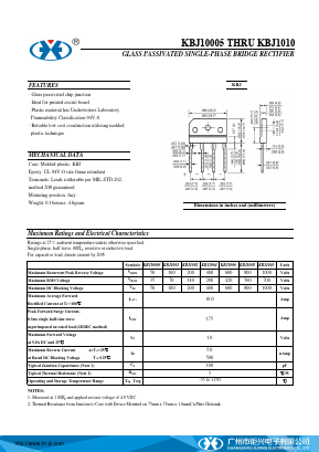 KBJ10005 Datasheet PDF Guangzhou Juxing Electronic Co., Ltd.