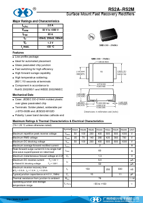 RS2A Datasheet PDF Guangzhou Juxing Electronic Co., Ltd.