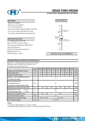 SR3200 Datasheet PDF Guangzhou Juxing Electronic Co., Ltd.