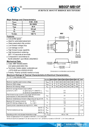 MB4F Datasheet PDF Guangzhou Juxing Electronic Co., Ltd.