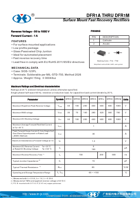 DFR1A Datasheet PDF Guangzhou Juxing Electronic Co., Ltd.