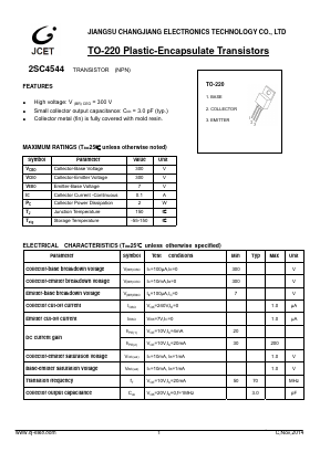 C4544 Datasheet PDF Jiangsu Changjiang Electronics Technology Co., Ltd