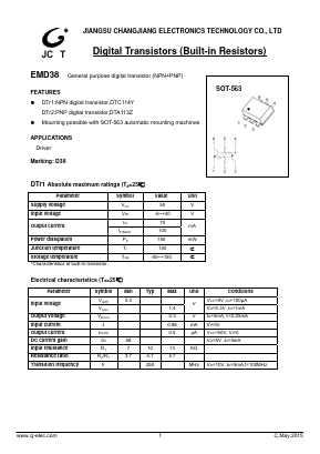 EMD38 Datasheet PDF Jiangsu Changjiang Electronics Technology Co., Ltd