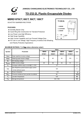 MBRD1070CT Datasheet PDF Jiangsu Changjiang Electronics Technology Co., Ltd