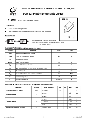 B1020X Datasheet PDF Jiangsu Changjiang Electronics Technology Co., Ltd