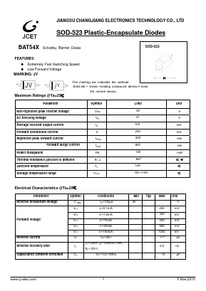 BAT54X Datasheet PDF Jiangsu Changjiang Electronics Technology Co., Ltd