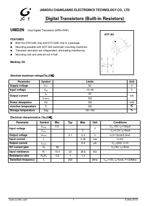 UMD2N Datasheet PDF Jiangsu Changjiang Electronics Technology Co., Ltd