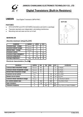 UMD6N Datasheet PDF Jiangsu Changjiang Electronics Technology Co., Ltd