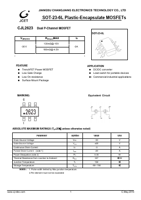 CJL2623 Datasheet PDF Jiangsu Changjiang Electronics Technology Co., Ltd