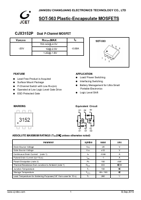 CJX3152P Datasheet PDF Jiangsu Changjiang Electronics Technology Co., Ltd