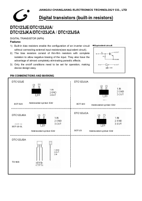 DTC123JCA Datasheet PDF Jiangsu Changjiang Electronics Technology Co., Ltd