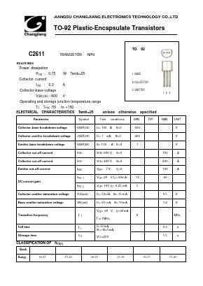 C2611-T0-92 Datasheet PDF Jiangsu Changjiang Electronics Technology Co., Ltd