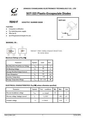 RB461F Datasheet PDF Jiangsu Changjiang Electronics Technology Co., Ltd