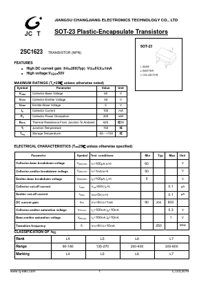 2SC1623 Datasheet PDF Jiangsu Changjiang Electronics Technology Co., Ltd