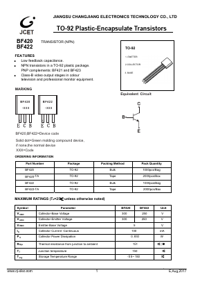 BF420 Datasheet PDF Jiangsu Changjiang Electronics Technology Co., Ltd