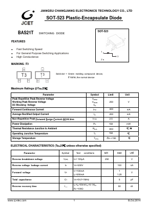 BAS21T Datasheet PDF Jiangsu Changjiang Electronics Technology Co., Ltd