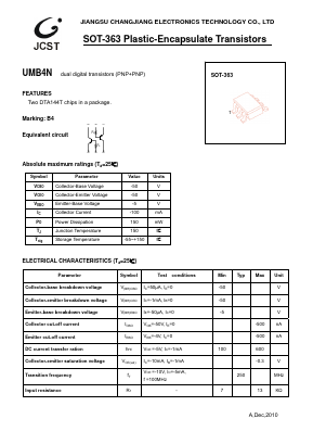 UMB4N Datasheet PDF Jiangsu Changjiang Electronics Technology Co., Ltd