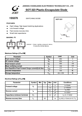 1SS370 Datasheet PDF Jiangsu Changjiang Electronics Technology Co., Ltd