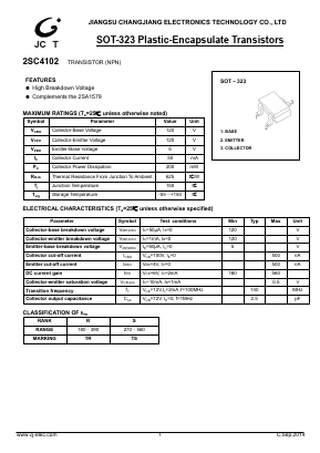 2SC4102 Datasheet PDF Jiangsu Changjiang Electronics Technology Co., Ltd