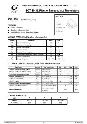 2SB1308 Datasheet PDF Jiangsu Changjiang Electronics Technology Co., Ltd