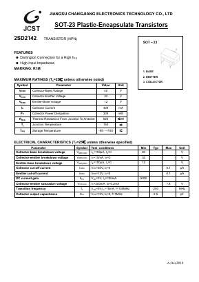 2SD2142 Datasheet PDF Jiangsu Changjiang Electronics Technology Co., Ltd