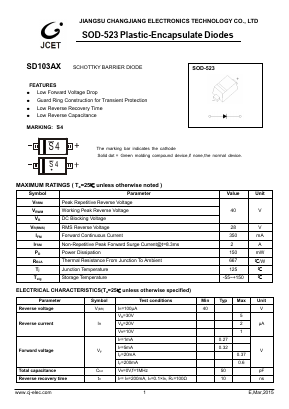 SD103AX Datasheet PDF Jiangsu Changjiang Electronics Technology Co., Ltd