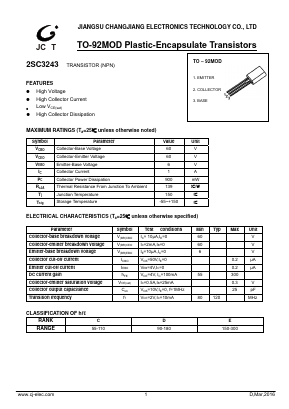 C3243 Datasheet PDF Jiangsu Changjiang Electronics Technology Co., Ltd