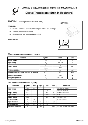 UMC5N Datasheet PDF Jiangsu Changjiang Electronics Technology Co., Ltd