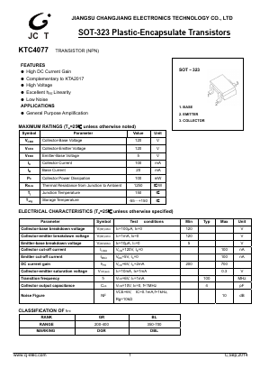 KTC4077 Datasheet PDF Jiangsu Changjiang Electronics Technology Co., Ltd