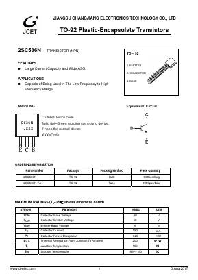 2SC536N Datasheet PDF Jiangsu Changjiang Electronics Technology Co., Ltd