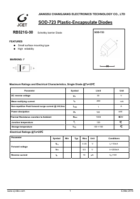 RB521G-30 Datasheet PDF Jiangsu Changjiang Electronics Technology Co., Ltd