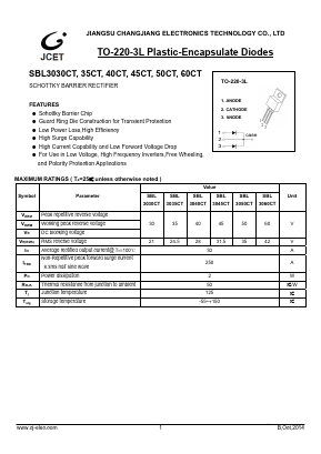 SBL3040CT Datasheet PDF Jiangsu Changjiang Electronics Technology Co., Ltd