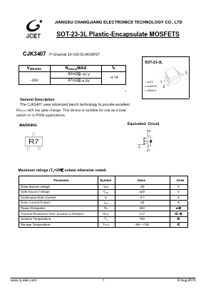 CJK3407 Datasheet PDF Jiangsu Changjiang Electronics Technology Co., Ltd