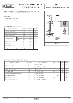 BF421 Datasheet PDF KEC