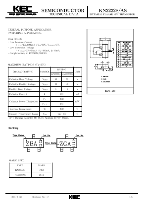 KN2222AS Datasheet PDF KEC