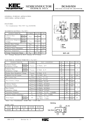 BC849C Datasheet PDF KEC