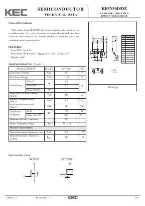 KF5N50DZ Datasheet PDF KEC