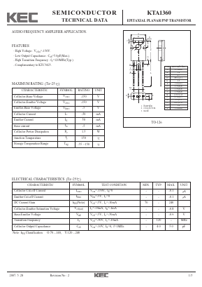 KTA1360 Datasheet PDF KEC