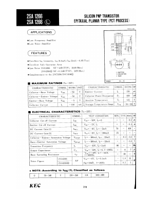 2SA1266 Datasheet PDF KEC