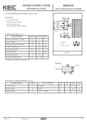KDS123S Datasheet PDF KEC