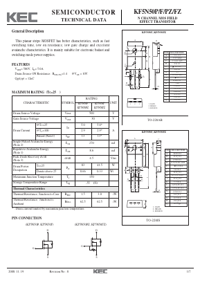 KF5N50F Datasheet PDF KEC