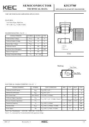 KTC3770F Datasheet PDF KEC