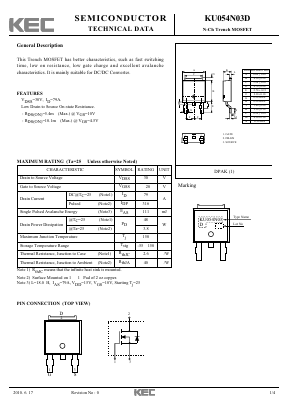 KU054N03D Datasheet PDF KEC